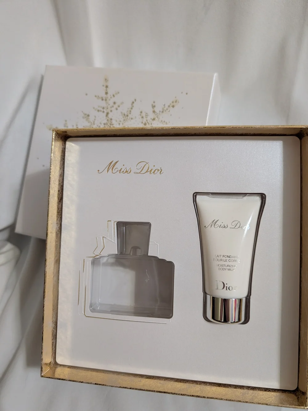 Dior Gold Snowflake Decorative Christmas Box & Moisturizing Body Milk